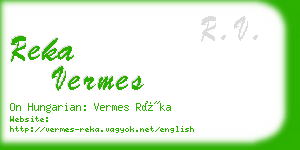 reka vermes business card